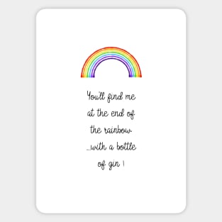 Gin & Rainbows Typography Print Sticker